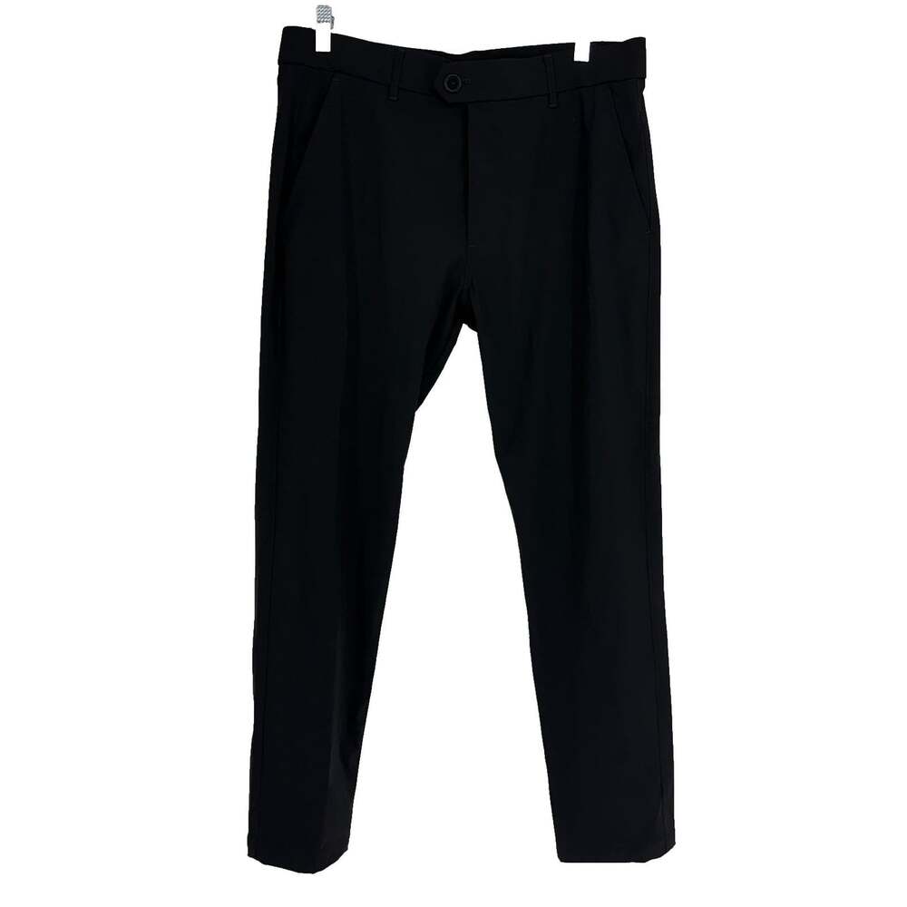 Greyson Men 32 Golf Pant Performance Stretch Solid Black Slim Straight Leg Sport